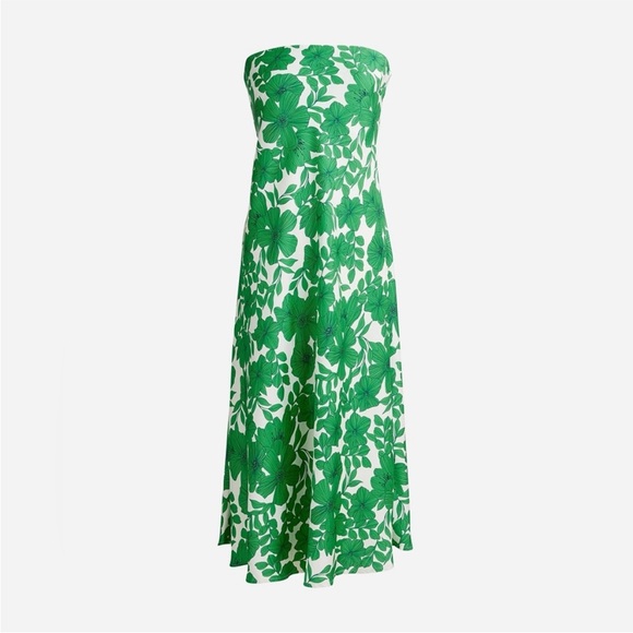 J. Crew Green and White Midi Dress - Picture 3 of 8
